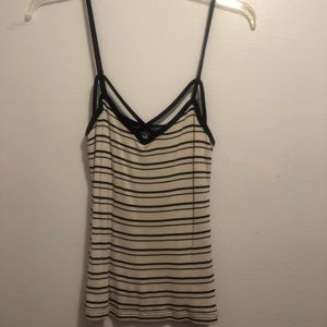 Charlotte Russe Striped Tank w/ Strappy Front